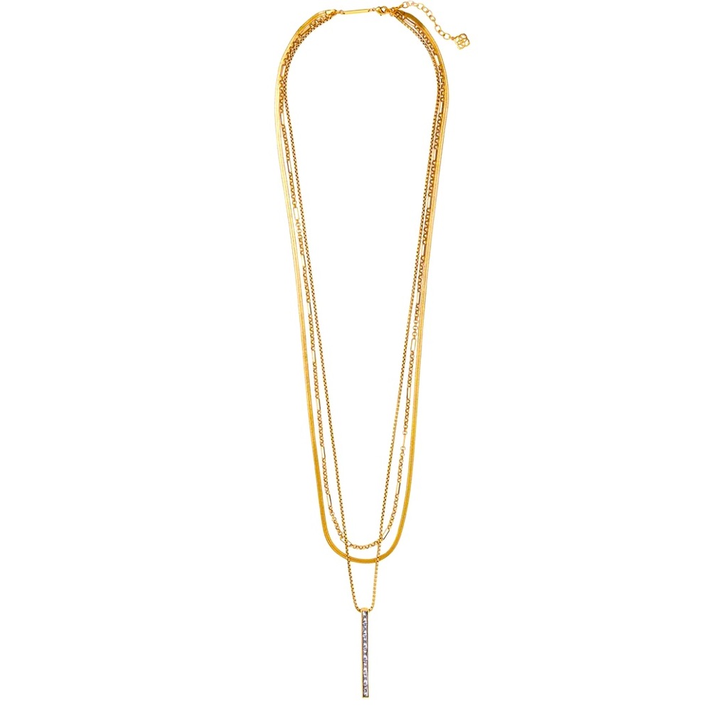 New w/ tag Kendra Scott Elora gold w/ champagne stones multi-layer necklace